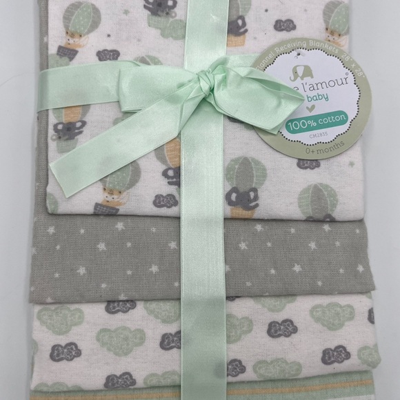 100% COTTON 4 PACK RECEIVING BLANKETS - Picture 6 of 9